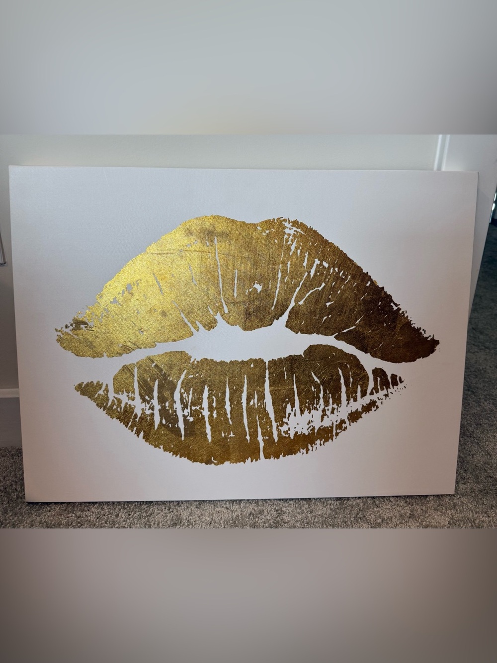 Gold Lip Print Canvas Art